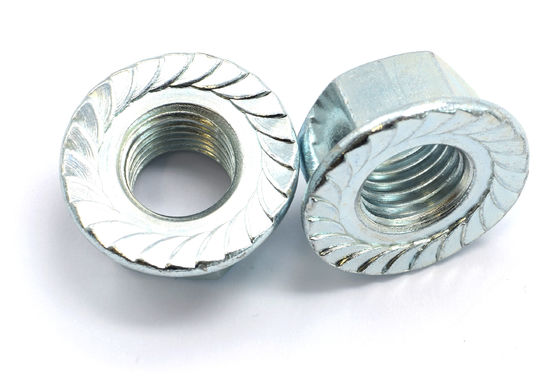 Carbon Steel Q235 / 35K Hexagon Flange Nuts Galvanization Din 6923 ISO 4161