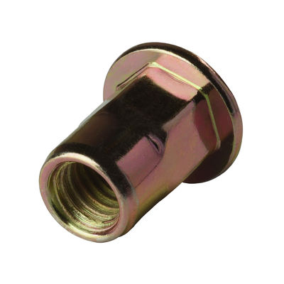 Plain Zinc Plated Hexagon Rivets Nut Flat Head Stainless Steel SUS304 ML08AL